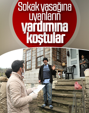 Gençler, evden çıkmayan vatandaşlara yardım etti