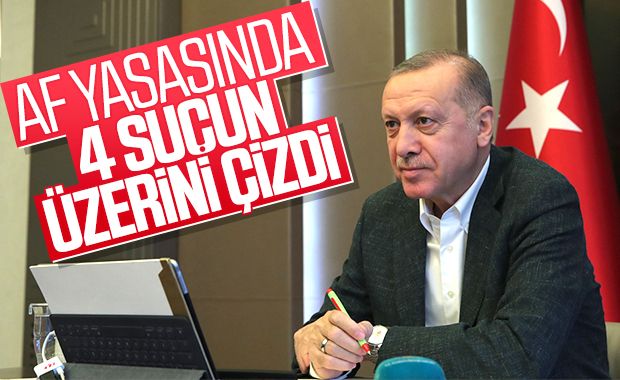 Erdoğan'dan 4 suça af yok