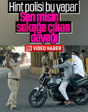 Hindistan'da yasağa uymayanlara polisin sert müdahalesi