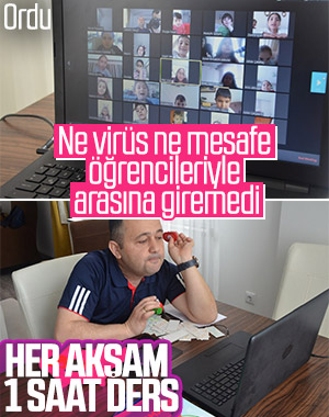 Öğrencileri ile her akşam aynı saatte görüşüyor