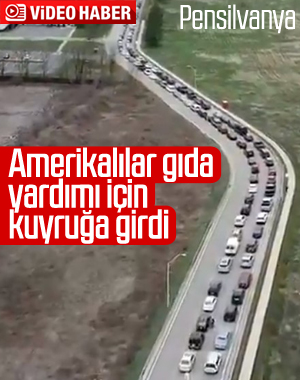 Amerikalılar, gıda yardımı almak için araç kuyruğuna girdi