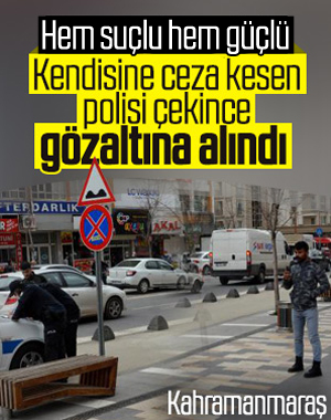 Banka oturdu, cezayı yazan polisi kameraya aldı