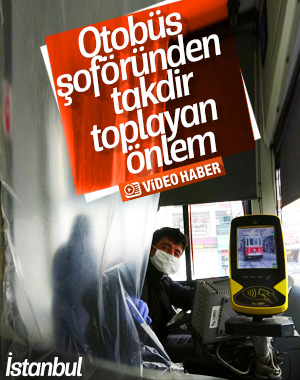 İstanbul'da otobüs şoförünün brandalı korona önlemi