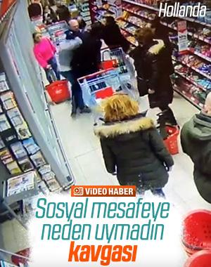 Hollanda'da markette sosyal mesafe kavgası