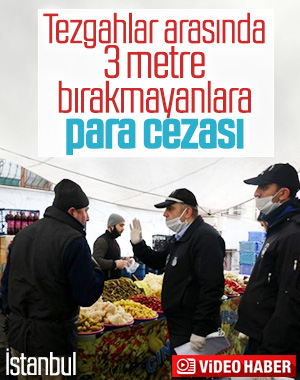 Pazarda 3 metre kuralını ihlal edenlere ceza kesildi