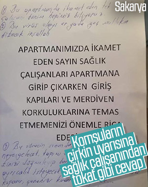 Sakarya'da, sağlık çalışanına tepki çeken uyarı