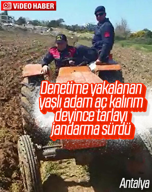 Antalya'da yaşlı adamın tarlasını jandarma sürdü