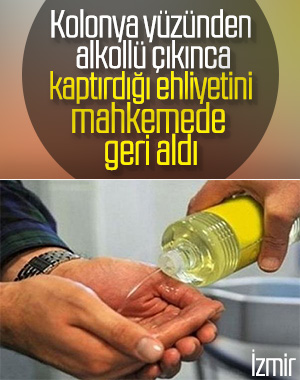 Kolonya sürünce alkollü çıktım dedi, ehliyetini geri aldı