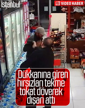 Beyoğlu'nda marketi soymaya gelen iki hırsız dayak yedi