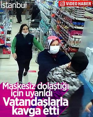 Esenyurt'ta maske yasağına uymayarak alışveriş yaptı