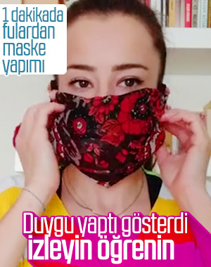 Fulardan 1 dakikada maske yapımı