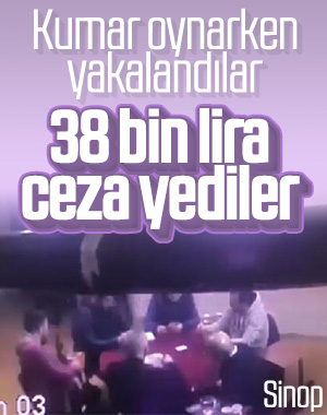 Sinop'ta kumar oynarken yakalanan 16 kişiye ceza