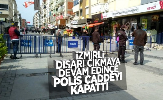 İzmir'in işlek caddesi barikatla kapatıldı