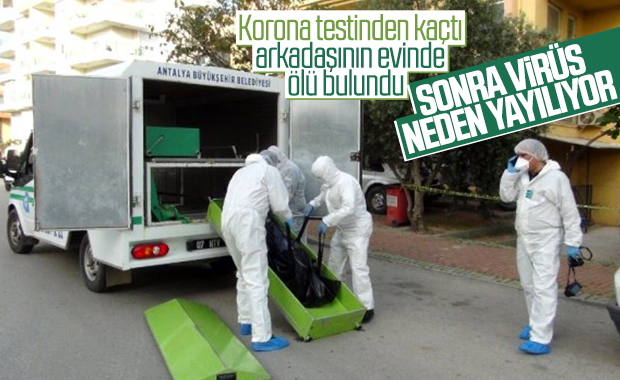 Korona testinden kaçan kişi ölü bulundu