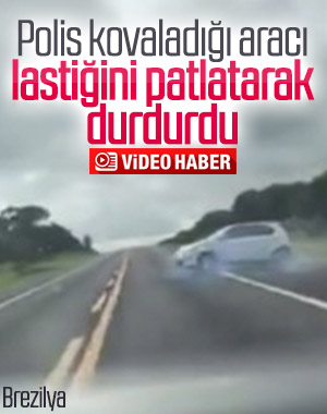 Brezilya polisi kovaladığı aracın lastiğini patlattı