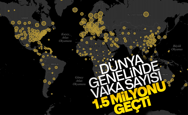 Dünya genelinde korona vaka sayısı 1.5 milyonu aştı