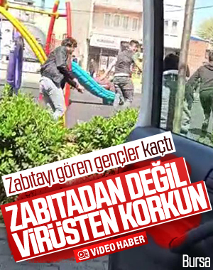 Bursa'da zabıta ekiplerini gören gençler kaçtı
