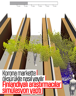 Markette koronanın yayılımını gösteren simülasyon