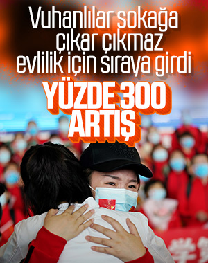 Vuhan'da evlilik başvurusunda rekor kırıldı