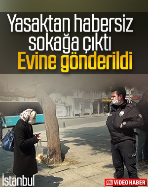Yaşlı kadın güvercin beslemek için sokağa çıktı