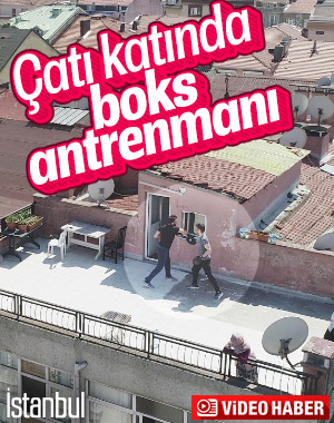 Çatıda boks antrenmanı görüntülendi
