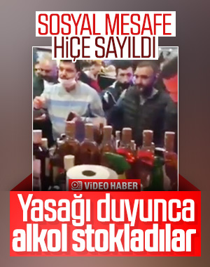 Yasak için alkol stoklayan vatandaşlar