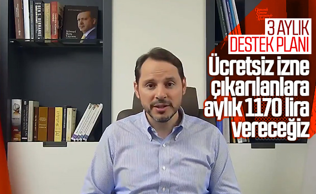 Bakan Albayrak, ücretsiz izin için maaş desteğini açıkladı