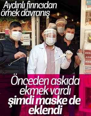 Aydın'da bir ekmek fırınından 'askıda maske' uygulaması