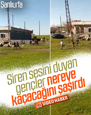 Şanlıurfa'da, jandarmayı gören gençler kaçmaya başladı