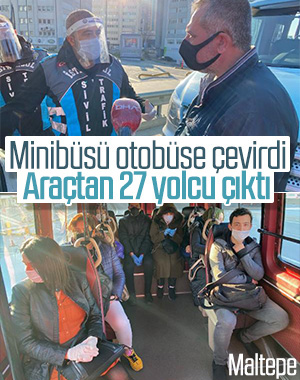 Maltepe'de fazla yolcu alan iki minibüse 3 bin lira ceza