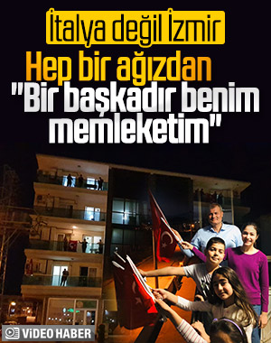Balkonlara çıkan vatandaşlar hep bir ağızdan şarkı söyledi