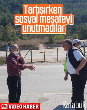 Trafik kazası sonrası sosyal mesafeli tartışma