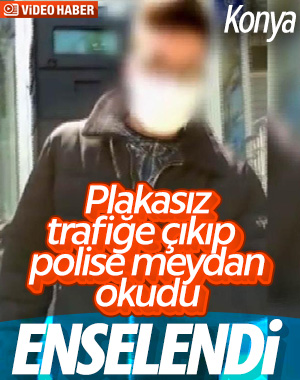 Konya'da otomobilin plakasını söken şahıs yakalandı