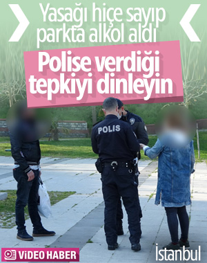 Şişli'de yasağa rağmen parkta oturup alkol aldılar
