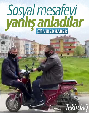 Tekirdağ'da tehlikeli motosiklet yolculuğu