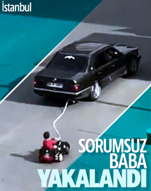 Esenyurt'ta baba akülü araçtaki çocuğunu otomobile bağladı