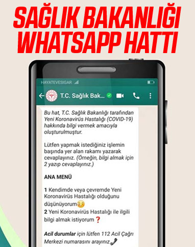 Sağlık Bakanlığı 'WhatsApp Danışma Hattı' kurdu