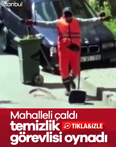 İstanbul'da temizlik görevlisi, mahalleliye eşlik etti