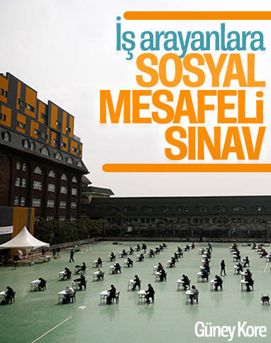 Güney Kore'de istihdam için açık havada sınav yapıldı