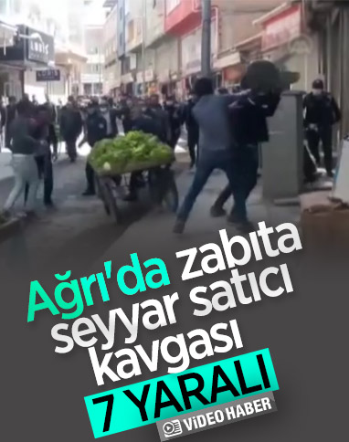 Zabıta ile seyyar satıcılar birbirine girdi: 7 yaralı