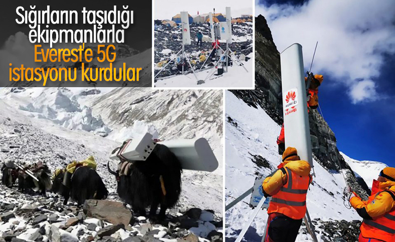 Everest Dağı'na 5G baz istasyonu kuruldu