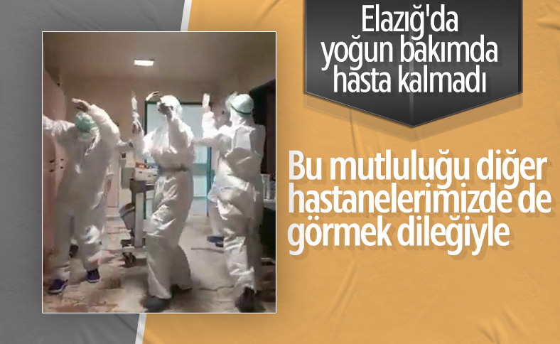 Yoğun bakım hastası kalmayan sağlıkçıların mutluluğu