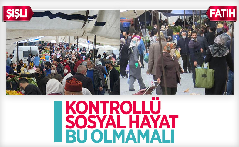 İstanbul'da pazar alışverişi yoğunluğu