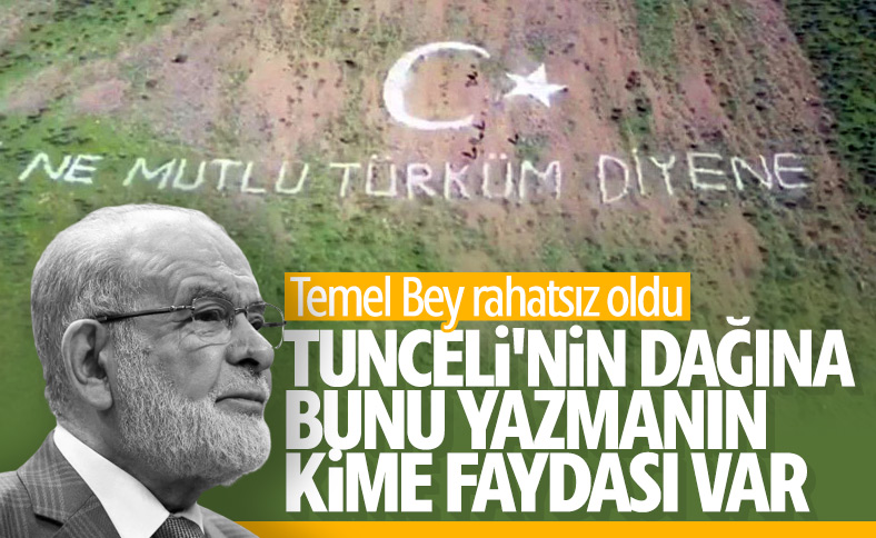 Tunceli dağlarına yazılan yazı Karamollaoğlu'na soruldu