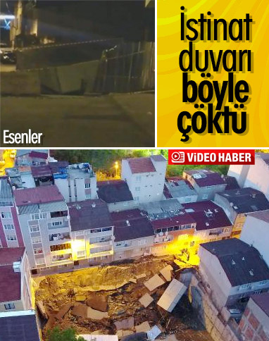 Esenler’de bina inşaatının istinat duvarı çöktü