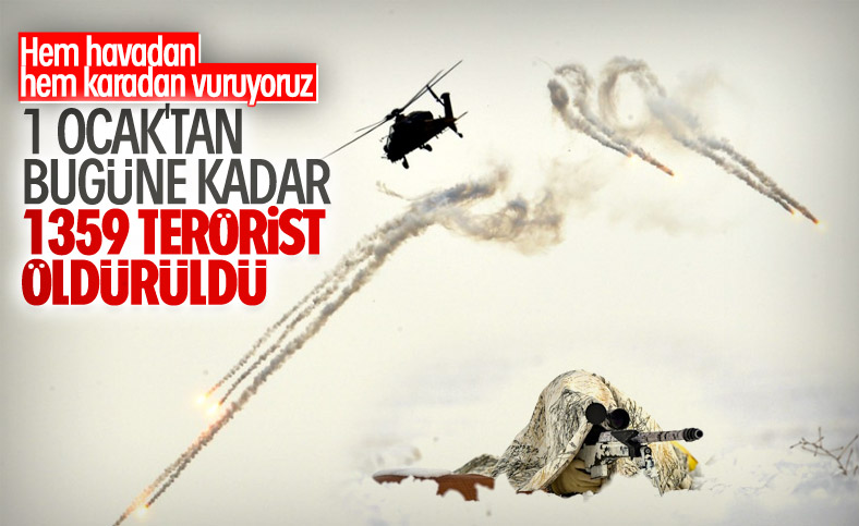 1 Ocak'tan bu yana 1359 terörist etkisiz hale getirildi