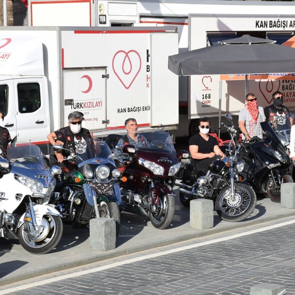 Motosiklet tutkunları, Bodrum'da kan bağışladı
