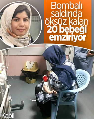 Afgan kadın annesiz kalan 20 bebeği emziriyor