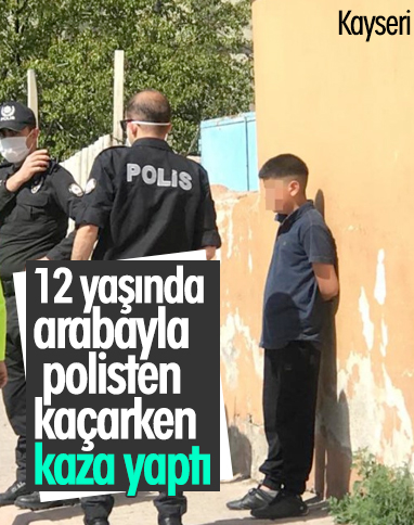 Kayseri'de küçük yaştaki sürücü kaza yaptı