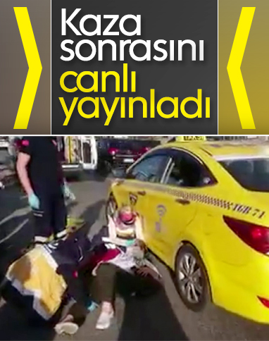 Tuzla'da kaza sonrası canlı yayın yaptı